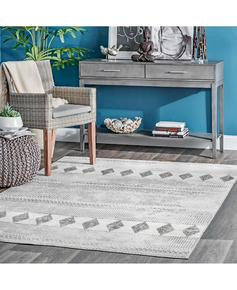 nuLoom Creek Vintage-Inspired Amerie Gray 5' x 8' Area Rug