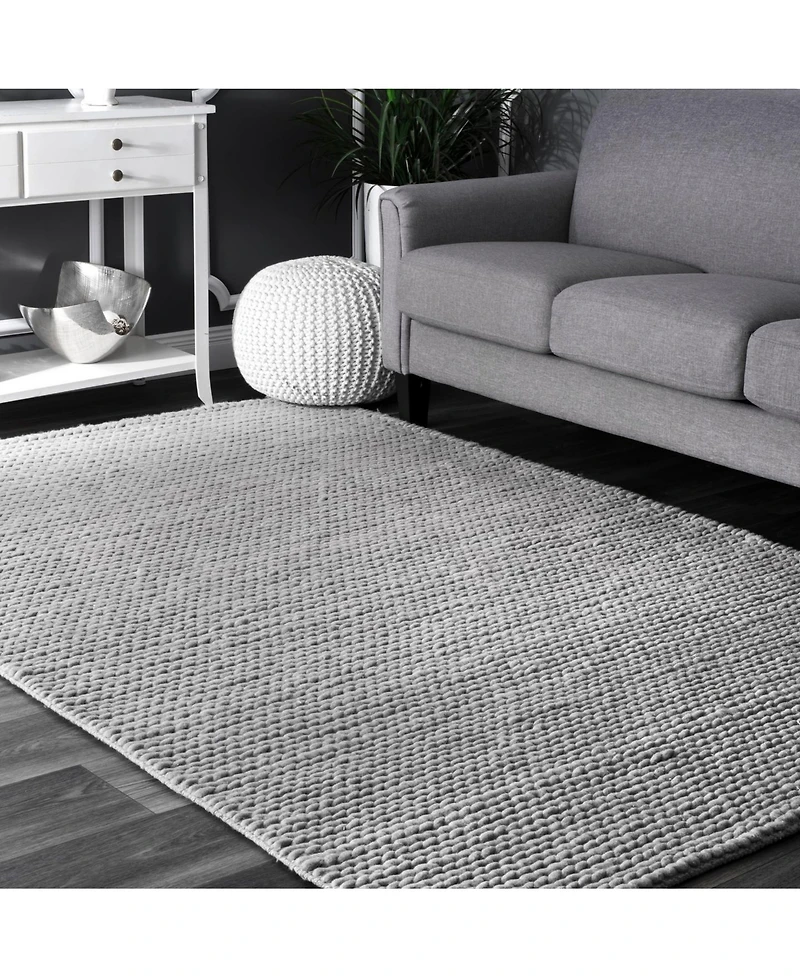 nuLoom Textures Handwoven Caryatid Solid 5' x 8' Area Rug