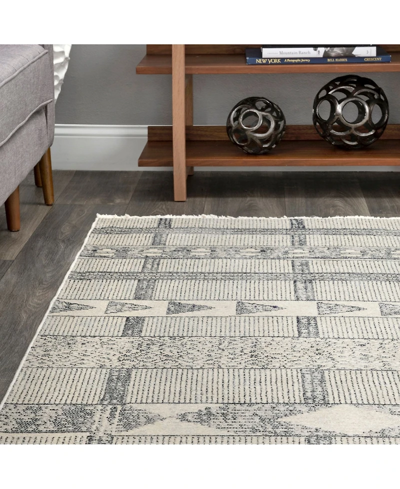 nuLoom Fantasy Contemporary Ismay Gray 5'3" x 7'7" Area Rug