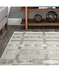 nuLoom Fantasy Contemporary Ismay Gray 5'3" x 7'7" Area Rug