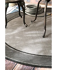 nuLoom Dawn Gris Border Gray 5'3" x 7'6" Outdoor Area Rug