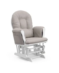 Storkcraft Hoop Glider and Ottoman - White with Pink