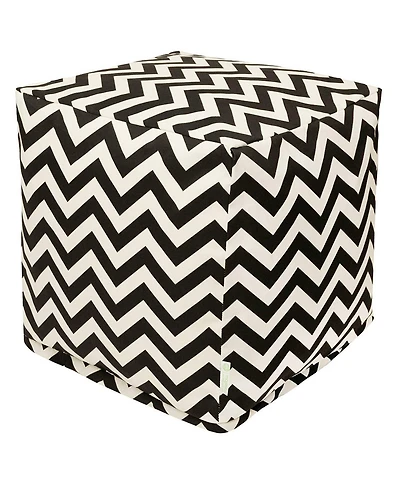 Majestic Home Goods Chevron Ottoman Pouf Cube with Removable Cover 17" x