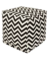Majestic Home Goods Chevron Ottoman Pouf Cube with Removable Cover 17" x