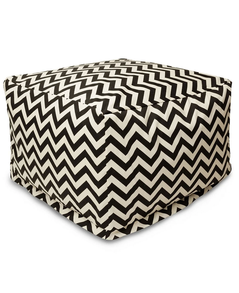 Majestic Home Goods Chevron Ottoman Square Pouf with Removable Cover 27" x 17"