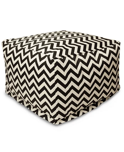 Majestic Home Goods Chevron Ottoman Square Pouf with Removable Cover 27" x 17"