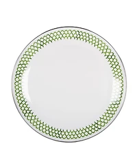 Golden Rabbit Scallop Enamelware Dinner Plates, Set of 4