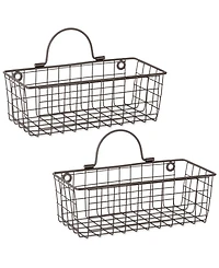 Design Imports Small Wire Wall Basket Set of 2