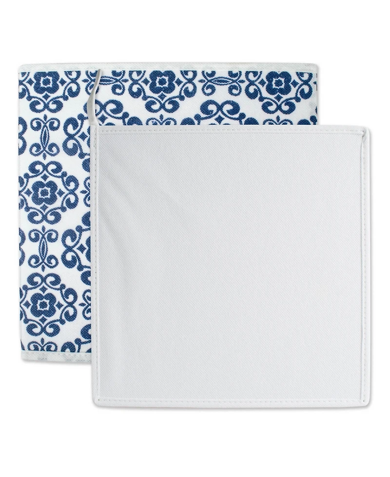 Design Imports Non-woven Polyester Cube Scroll Square Set of 2