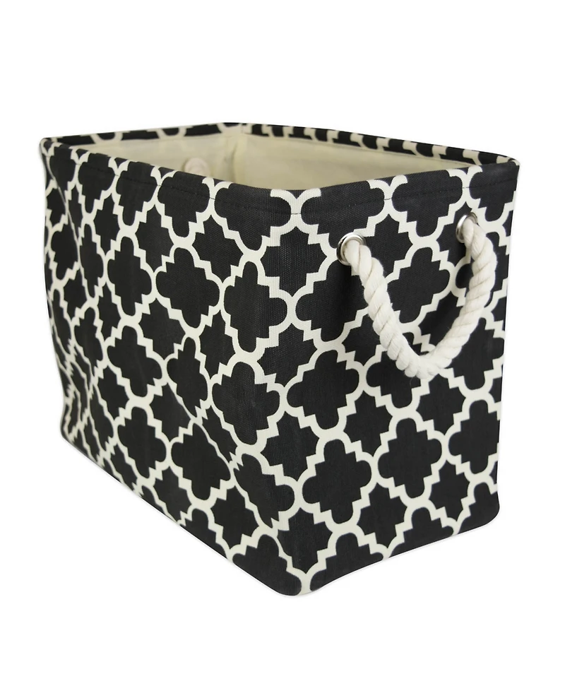 Design Imports Polyester Bin Lattice Rectangle Large