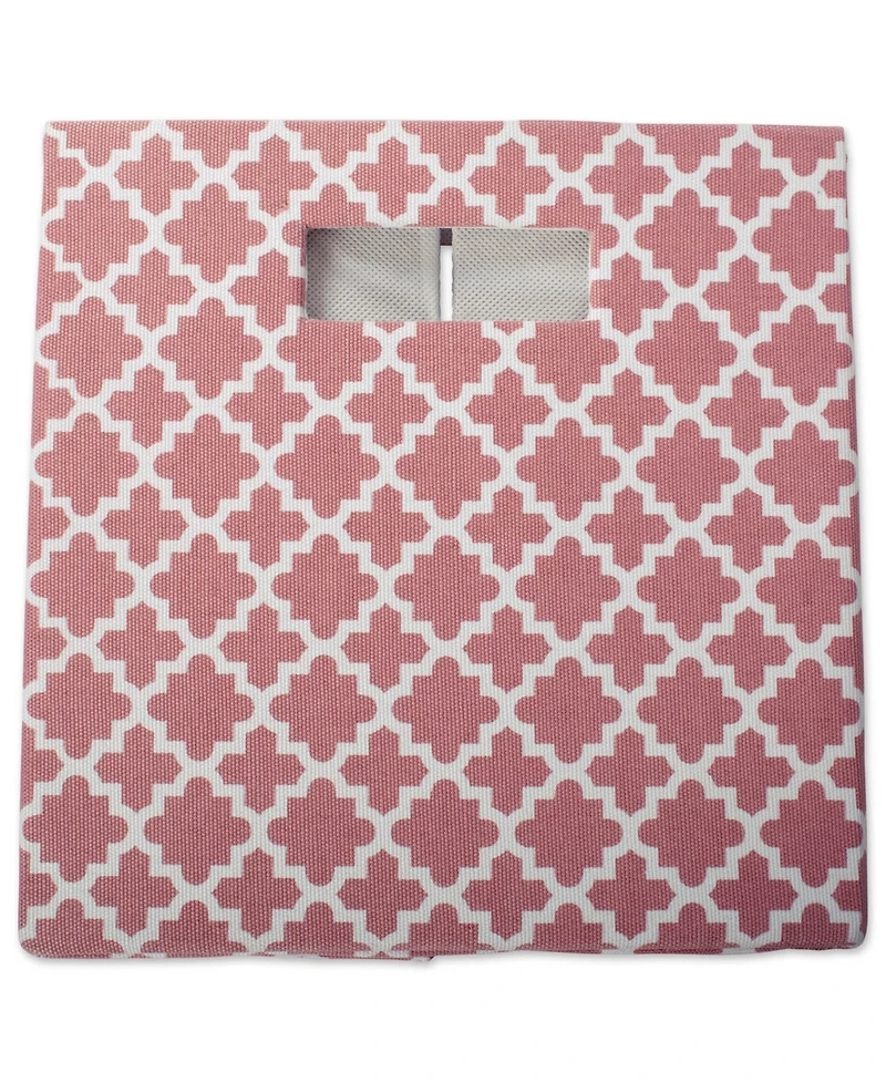 Design Imports Lattice Square Print Polyester Storage Bin