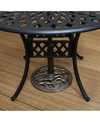 Rose Blossom 16-Inch Diameter Cast Iron Patio Umbrella Base Stand - Green