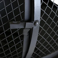 Outdoor Backyard Patio Steel Wood-Burning Fire Pit Chiminea with Rain Cap and Mesh Sides - 66" - Black