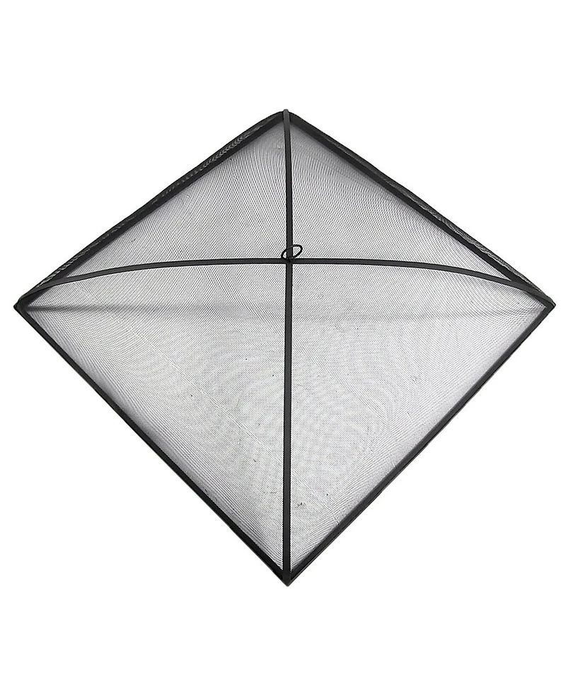 Outdoor Heavy-Duty Steel Mesh Square Easy-Opening Camp Fire Pit Spark Screen Lid