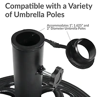 Outdoor Heavy-Duty Cast Iron Decorative Patio Yard Round Umbrella Base Stand - 18" - Black