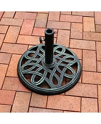 Cast Iron Patio Umbrella Base Stand - 17-Inch Diameter