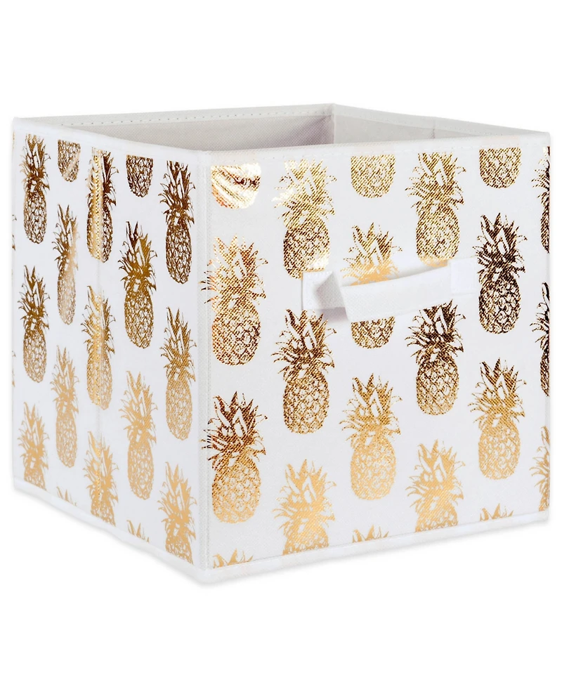 Design Imports Non-woven Polyester Cube Pineapple Square Set of
