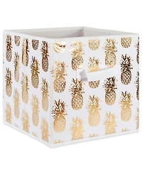 Design Imports Non-woven Polyester Cube Pineapple Square Set of