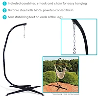 Steel C-Stand for Hanging Hammock Chair - Indoor or Outdoor Use - Durable 300-Pound Capacity - Black