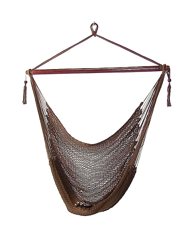 Caribbean Style Extra Large Hanging Rope Hammock Chair Swing for Backyard and Patio