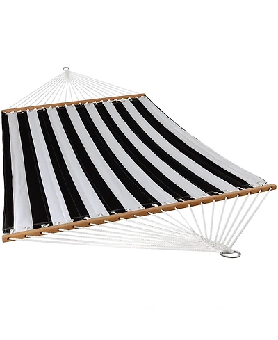 Two-Person Quilted Fabric Hammock with Spreader Bars