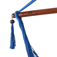 Sunnydaze Decor Caribbean Style Extra Large Hanging Rope Hammock Chair Swing with Stand - 300 lb Weight Capacity