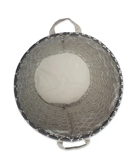 Design Imports Polyethylene Coated Cotton Polyester Laundry Hamper Lattice Round