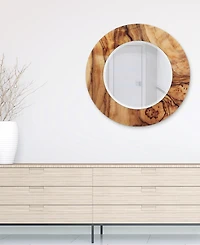 Empire Art Direct Forest Round Beveled Wall Mirror on Free Floating Reverse Printed Tempered Art Glass, 36" x 36" x 0.4"