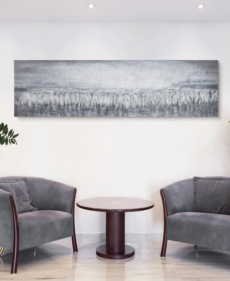 Empire Art Direct Silver Dust Textured Metallic Hand Painted Wall Art by Martin Edwards, 20" x 72" x 1.5"