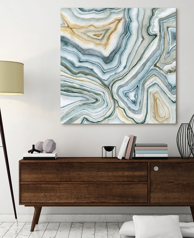 Empire Art Direct Agate Abstract I Frameless Free Floating Tempered Art Glass Abstract Wall Art by Ead Art Coop, 38" x 38" x 0.2"