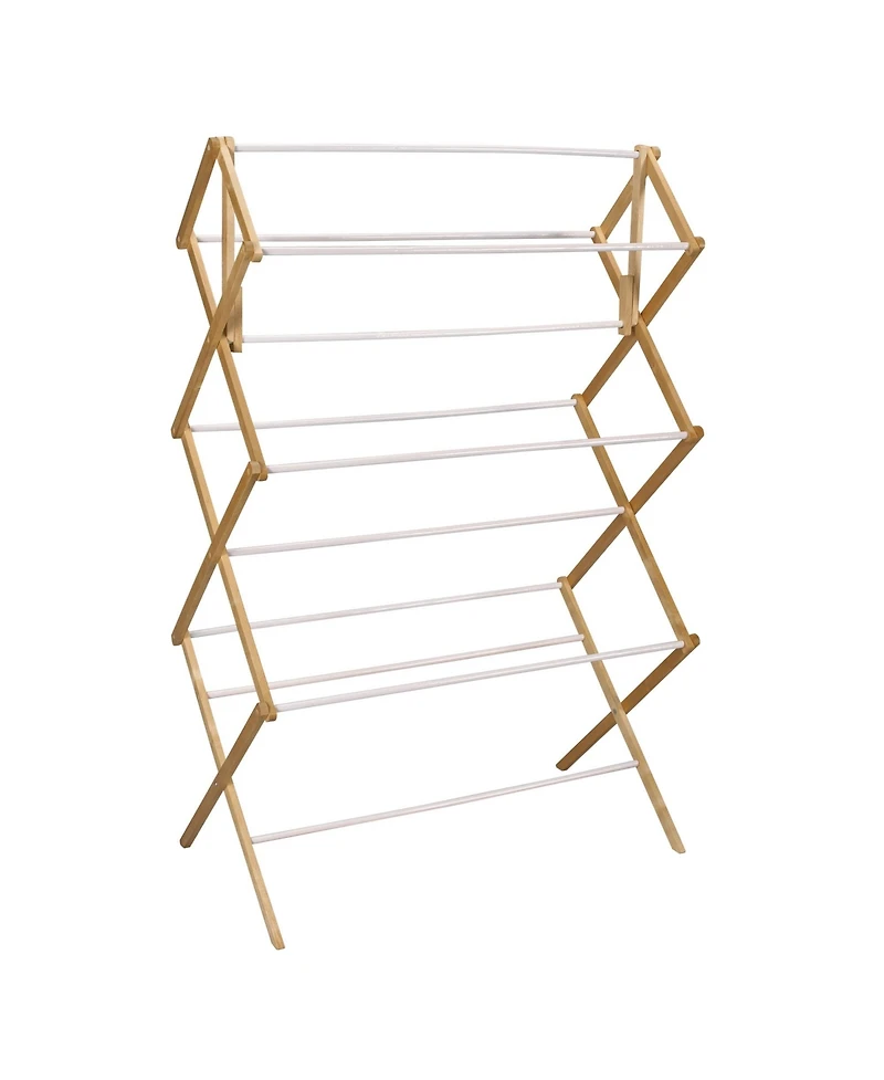 Household Essentials Large Folding Clothes Drying Rack, Bamboo