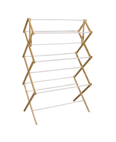 Household Essentials Large Folding Clothes Drying Rack, Bamboo