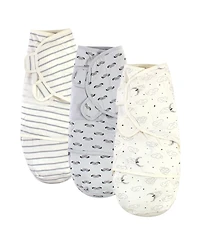 Touched by Nature Baby Girls Organic Cotton Swaddle Wraps, Garden Floral, 0-3 Months