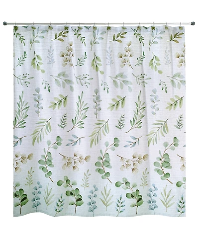 Avanti Ombre Leaves Botanical Printed Shower Curtain, 72" x 72"