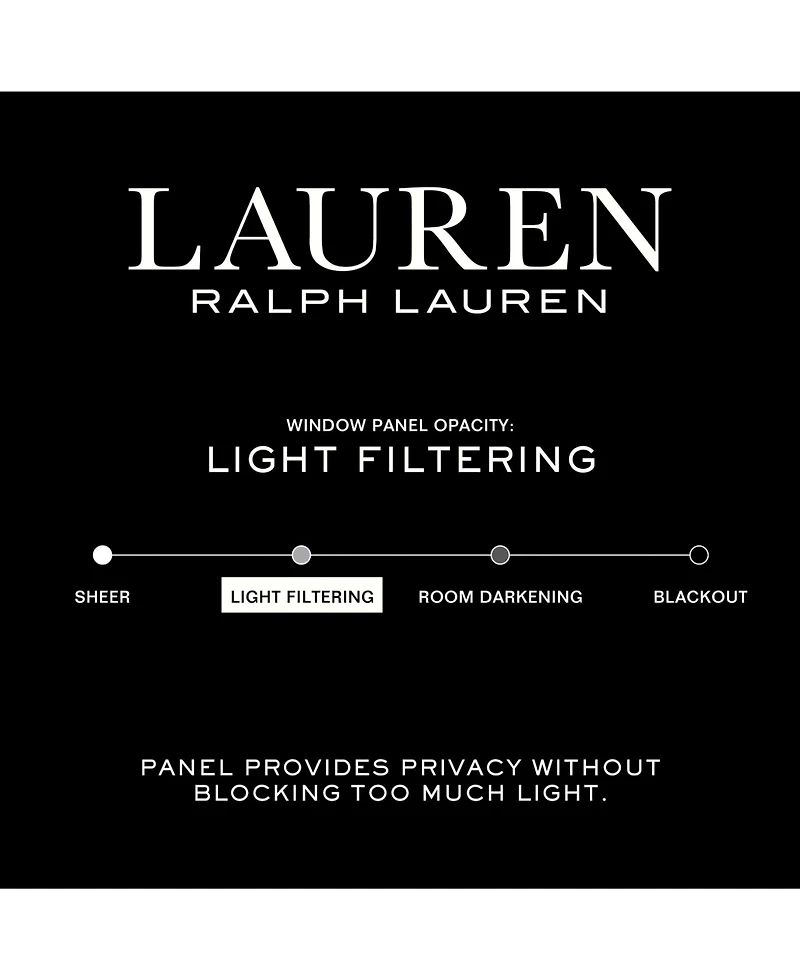 Lauren Ralph Vienna Light Filtering Back Tab Rod Pocket Curtain Panel