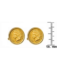 American Coin Treasures Gold-Layered Indian Penny Bezel Coin Cuff Links