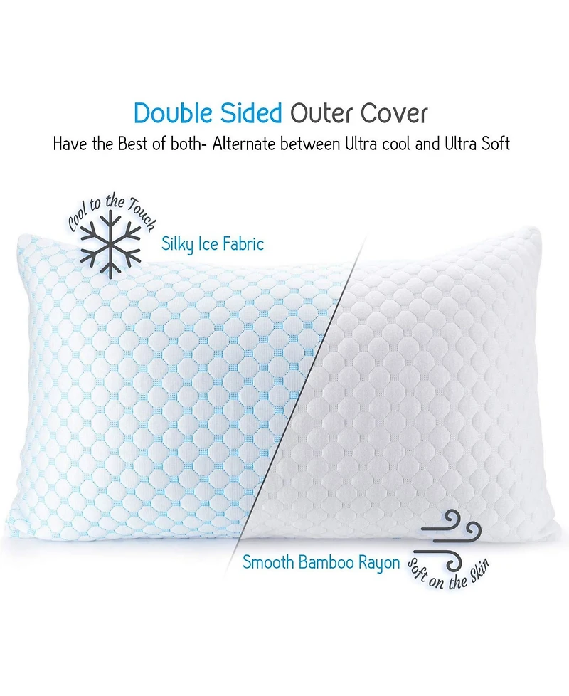 Nestl Heat and Moisture Reducing Ice Silk and Gel Infused Memory Foam Pillow