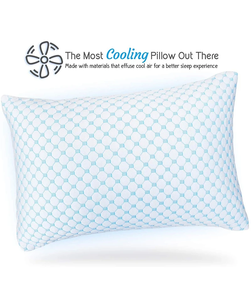 Nestl Heat and Moisture Reducing Ice Silk and Gel Infused Memory Foam Pillow, Standard/Queen
