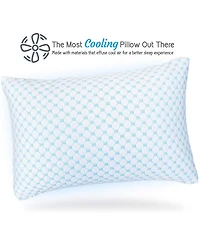 Nestl Heat and Moisture Reducing Ice Silk and Gel Infused Memory Foam Pillow, Standard/Queen