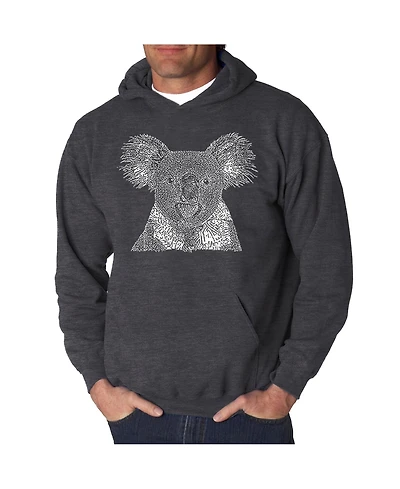 La Pop Art Men's Koala Word Hooded Sweatshirt