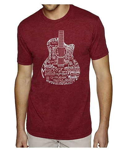 La Pop Art Men's Premium Word T-shirt - Languages Guitar