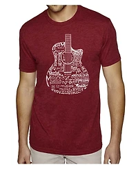 La Pop Art Men's Premium Word T-shirt - Languages Guitar