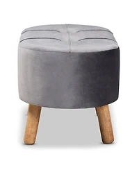 Furniture Simone Mid-Century Modern Upholstered Ottoman