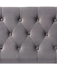Furniture Valere Glam and Luxe Upholstered Button Tufted Storage Ottoman