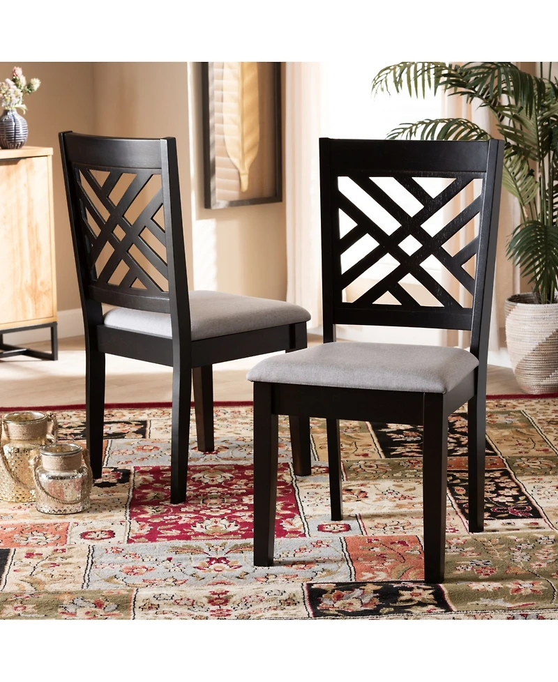Furniture Caron Transitional 2 Piece Dining Chair Set with Seat