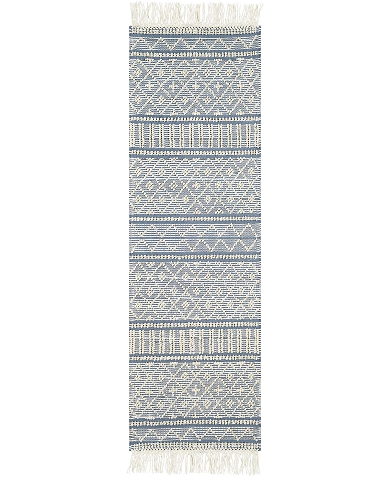 Closeout! Livabliss Farmhouse Tassels Fts-2301 Denim 2'6" x 8' Runner Area Rug