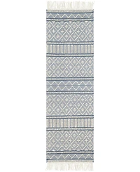 Closeout! Livabliss Farmhouse Tassels Fts-2301 Denim 2'6" x 8' Runner Area Rug