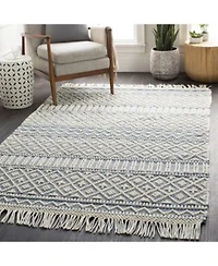 Closeout Livabliss Farmhouse Tassels Fts 2301 Denim Rug