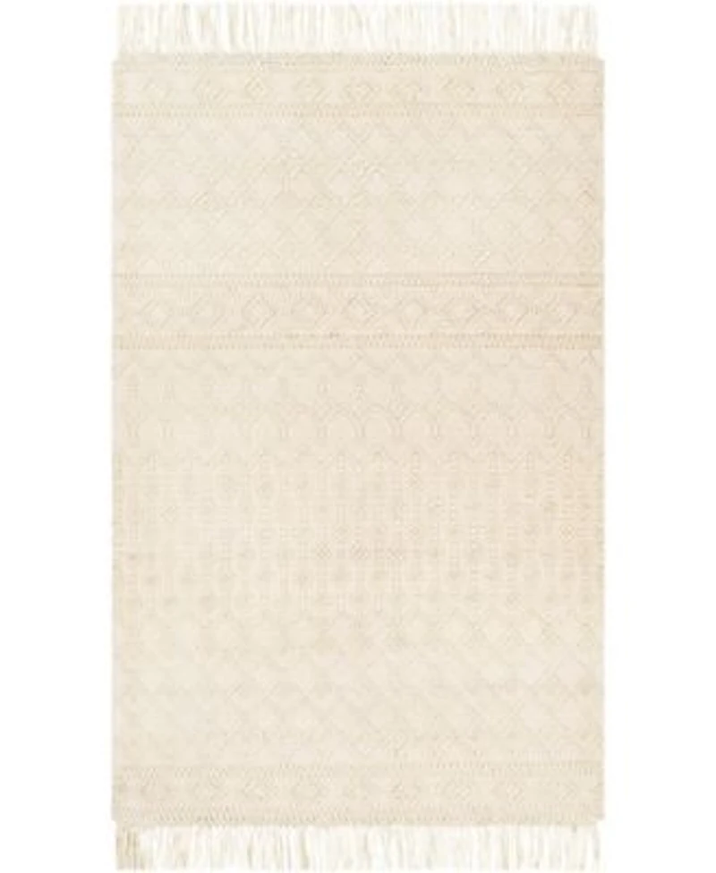 Livabliss Farmhouse Tassels Fts 2305 White Rug