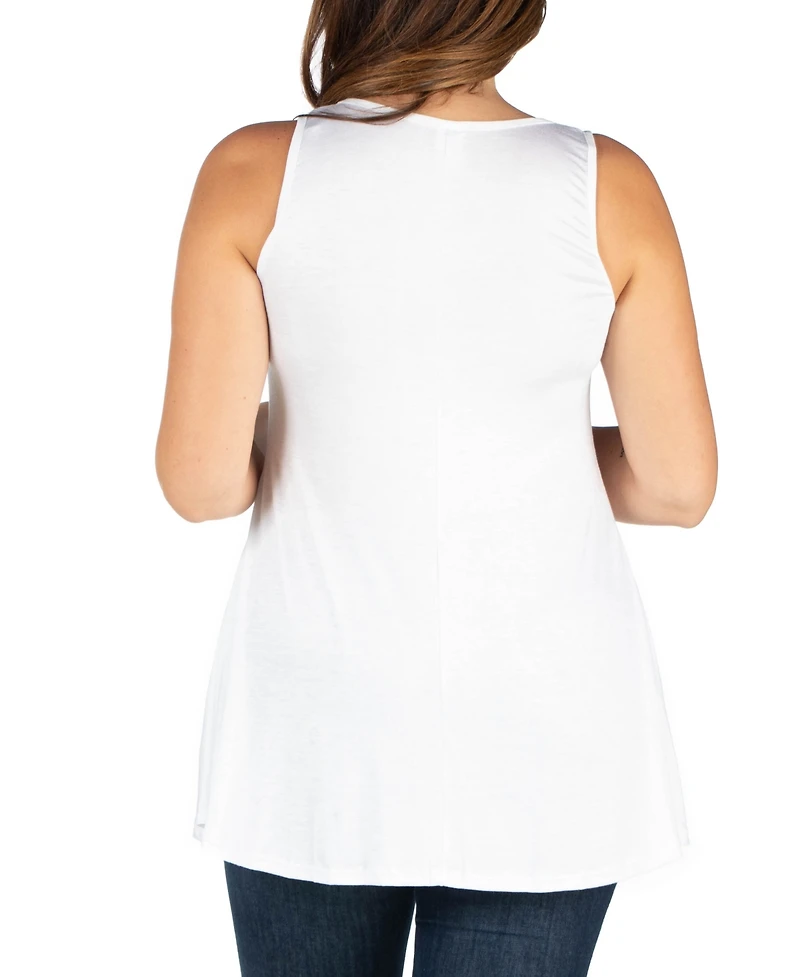 24seven Comfort Apparel Plus Sleeveless Tunic Tank Top